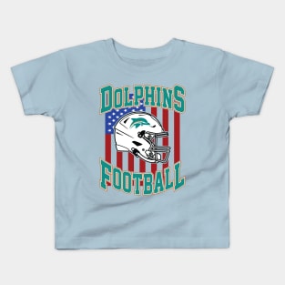 Retro Dolphins Football Kids T-Shirt